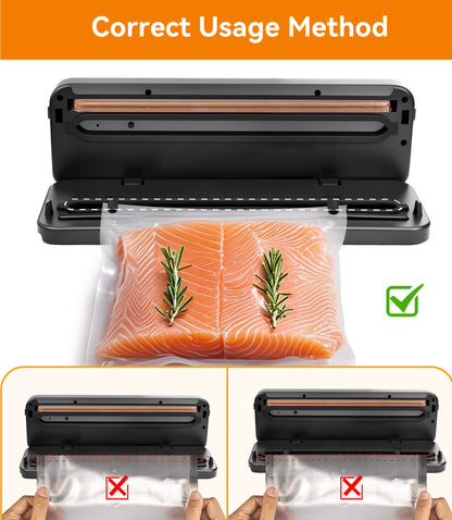 M Buder Vacuum Sealer Machine, Automatic Sealing for Food Storage with Cutter, 5 Modes, Residential, Commercial