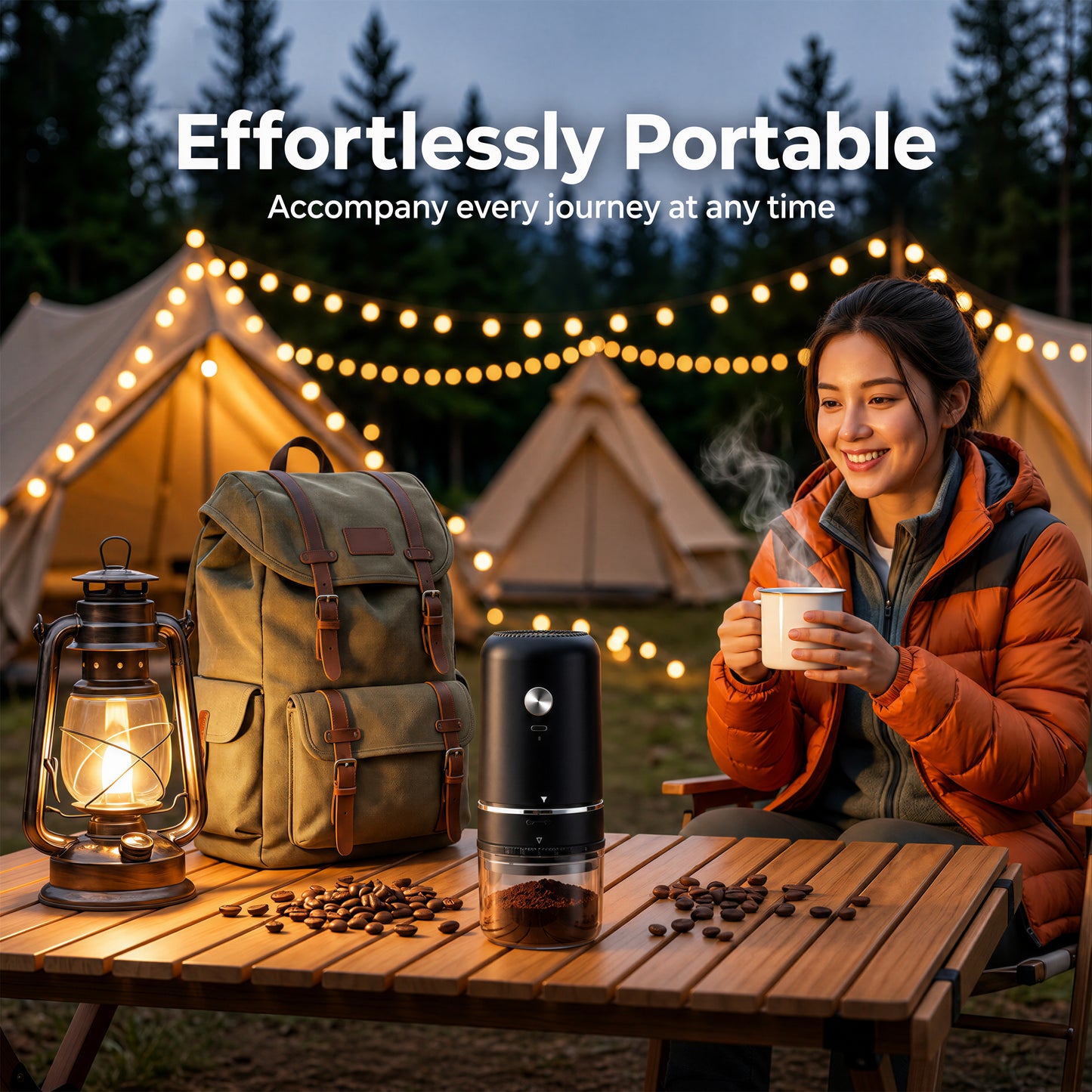 M Buder Electric Coffee Grinder, One-Touch Automatic Burr Coffee Grinde, Spice Grinder 30 Precise Grind Settings