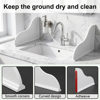 LZSDS 2 Pack Silicone Splash Guard for Bathtub, 8.66 Inch Adhesive Shower Water Deflector with Strong Hold