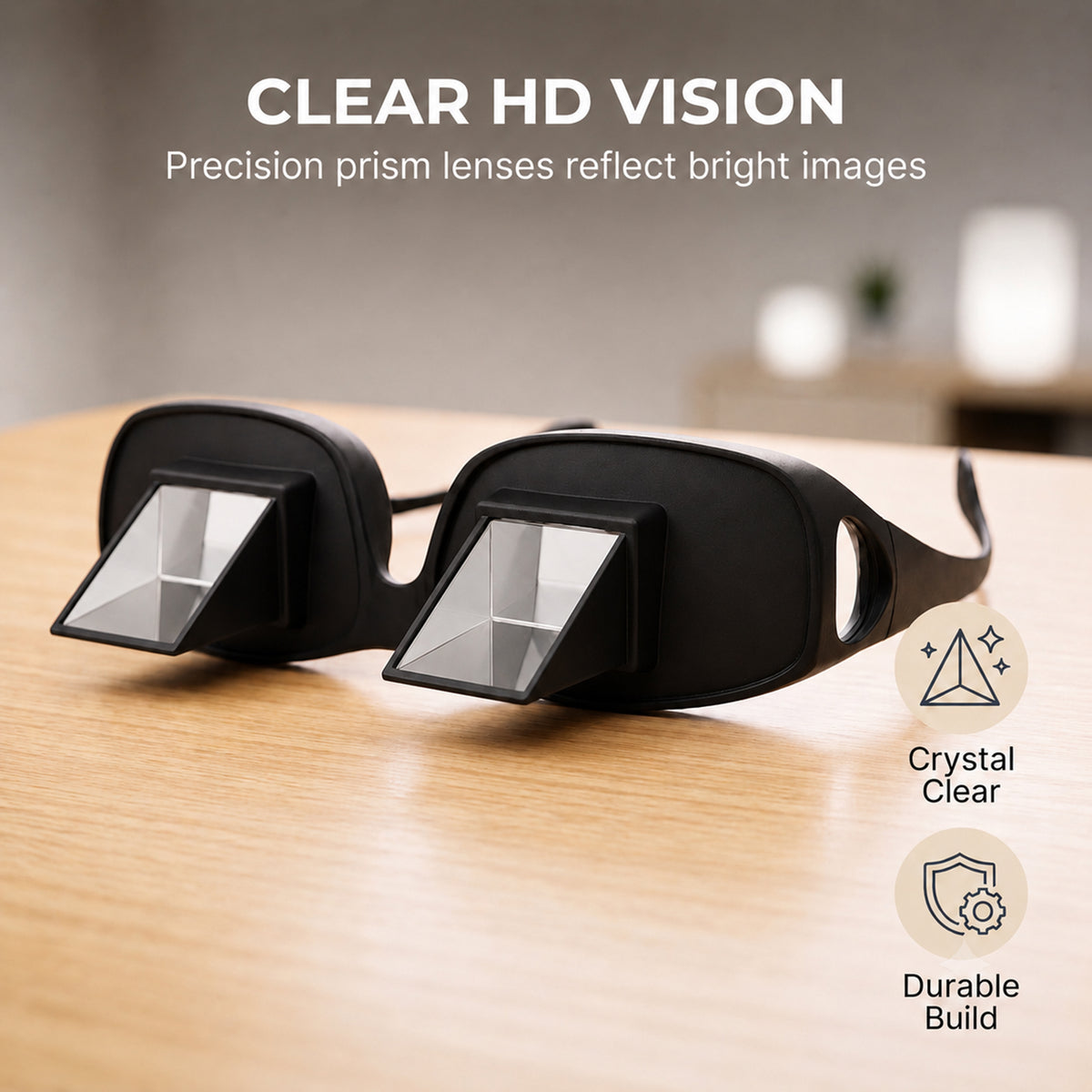 XSAPT Lazy Glasses with 90 Degree Matte ABS Prism for Lying Down Reading and Watching TV, Black, 1-Pack