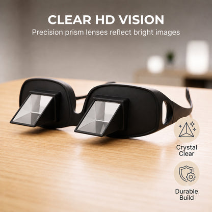 XSAPT Lazy Glasses with 90 Degree Matte ABS Prism for Lying Down Reading and Watching TV, Black, 1-Pack