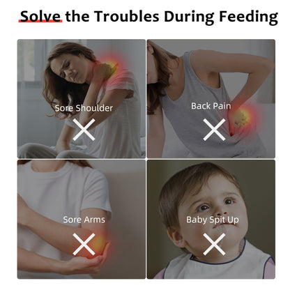 RUPOUN Nursinfg Pillow with Waist Strap for Breastfeeding, Grey