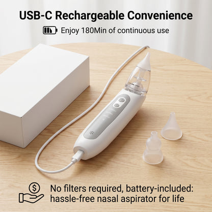 ZNQPLF Nose Sucker for Baby, Nasal Aspirator for Baby, Electric Nose Suction for Baby, Baby Nose Sucker, White