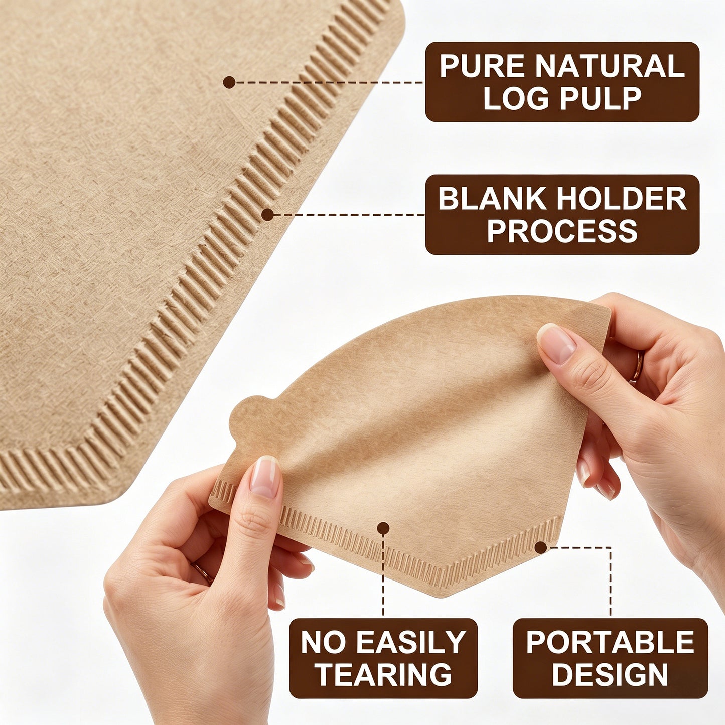 M Buder 200 Count Coffee Filters 2-4 Cup, Unbleached Coffee Filters, Natural Disposable Filter Paper for Coffee Maker