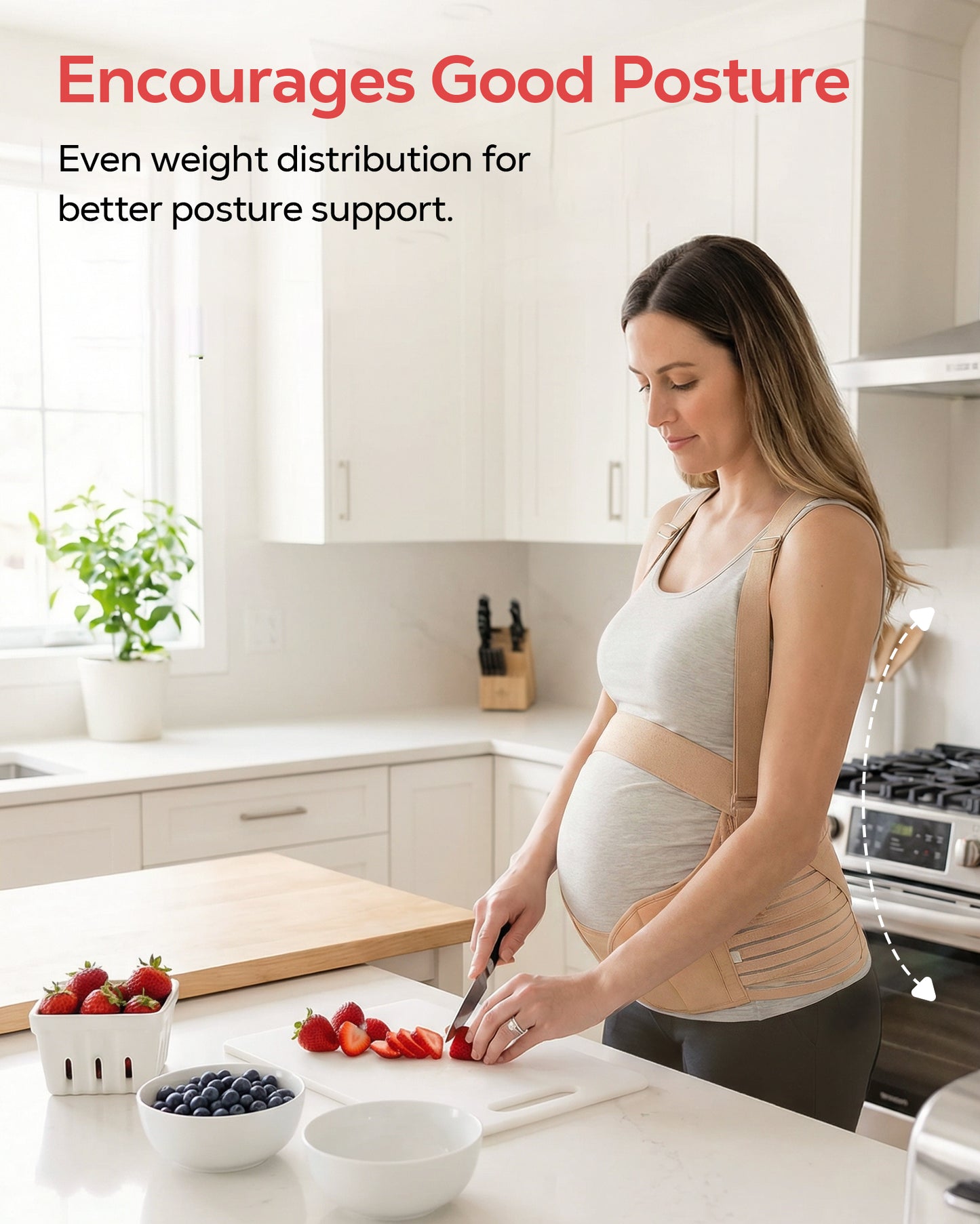 RUPOUN Adjustable Maternity Belly Band – Pregnancy Belt for Back & Pelvic Support, Comfortable for Pregnant Women, Beige