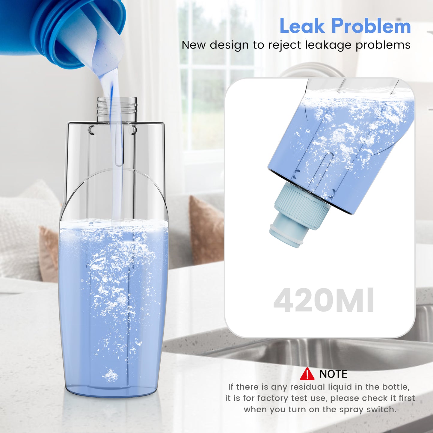 BIMZUC Spray Mop for Floor Cleaning Wet, with 14 oz Refillable Bottle and 3 Washable Microfiber Pads Home or Commercial Use, Blue