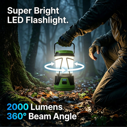 OHHANI Camping Lantern 2000LM 4000mAh Rechargeable Camping Lights with 4 Light Modes for Power Outages, Hiking, Fishing, Tents, Home
