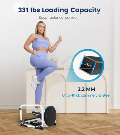 BIMZUC Steppers for Exercise with Twist Stool, Multifunctional Mini Fitness Machine for Full Body Workout, Home Workout Equipment with Resistance Bands & LCD Monitor