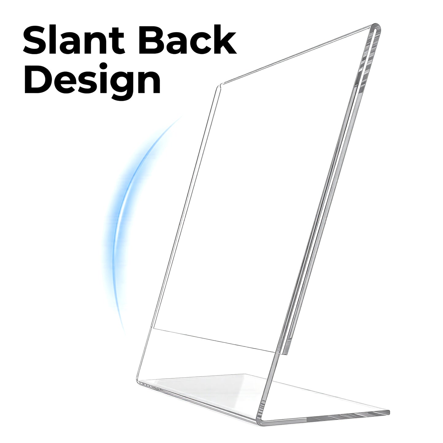 LZSDS Acrylic Sign Holder 8.5 x 11 in 6 Pack, Clear Slant Back Display Stand for Office Restaurant Store Trade Show