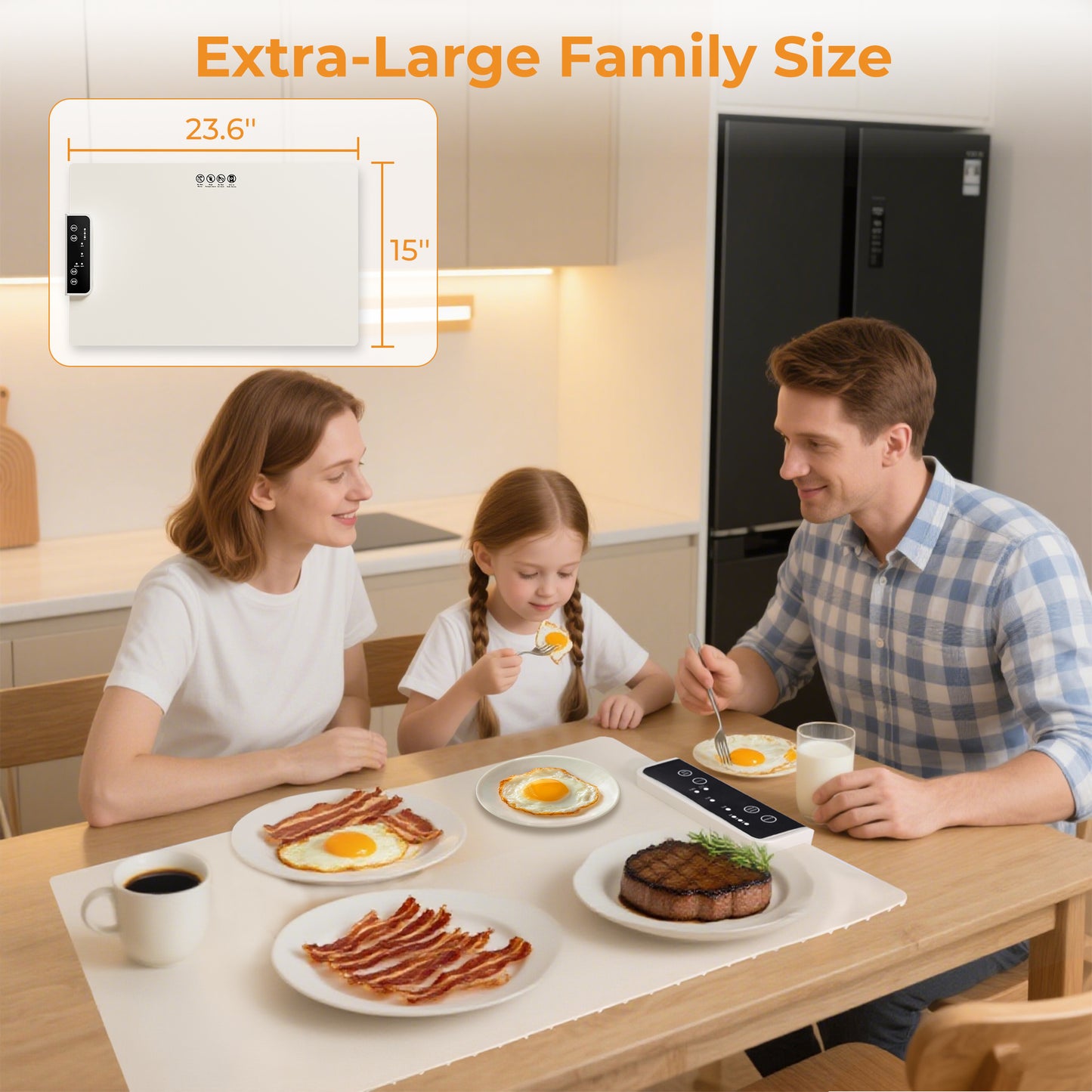 M Buder Food Warming Tray, Electric Warmer Mat, Adjustable Temperature and Timer, Portable Warmer for Party, Family Dinner, Residential