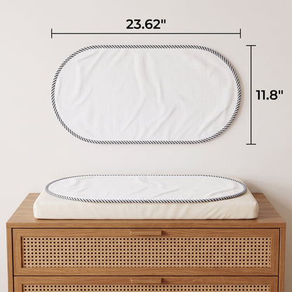 ZNQPLF Changing Table Liner, Waterproof Bamboo Diaper Changing Table Liner, Baby Changing Table Liner, 4 Layer Quilted White 6 Pack