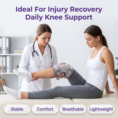 Bokyan Knee Brace, Adjustable Knee Braces Support with Patella Gel Pad & Side Stabilizers, Knee Support Sleeve for Meniscus Tear, Arthritis and Pain Relief, Men & Women