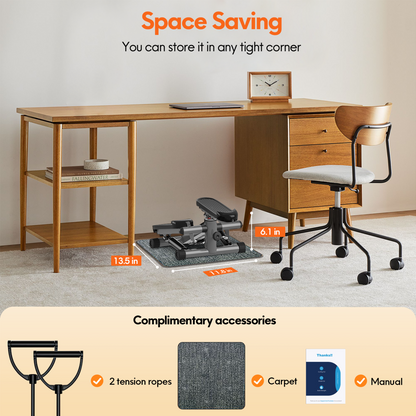 OPMUKIN Mini Stepper for Exercise, Stair Steppers Workout at Home with Resistance Bands & LCD Monitor, Cardio Fitness Equipment Machine with 330LBS Capacity