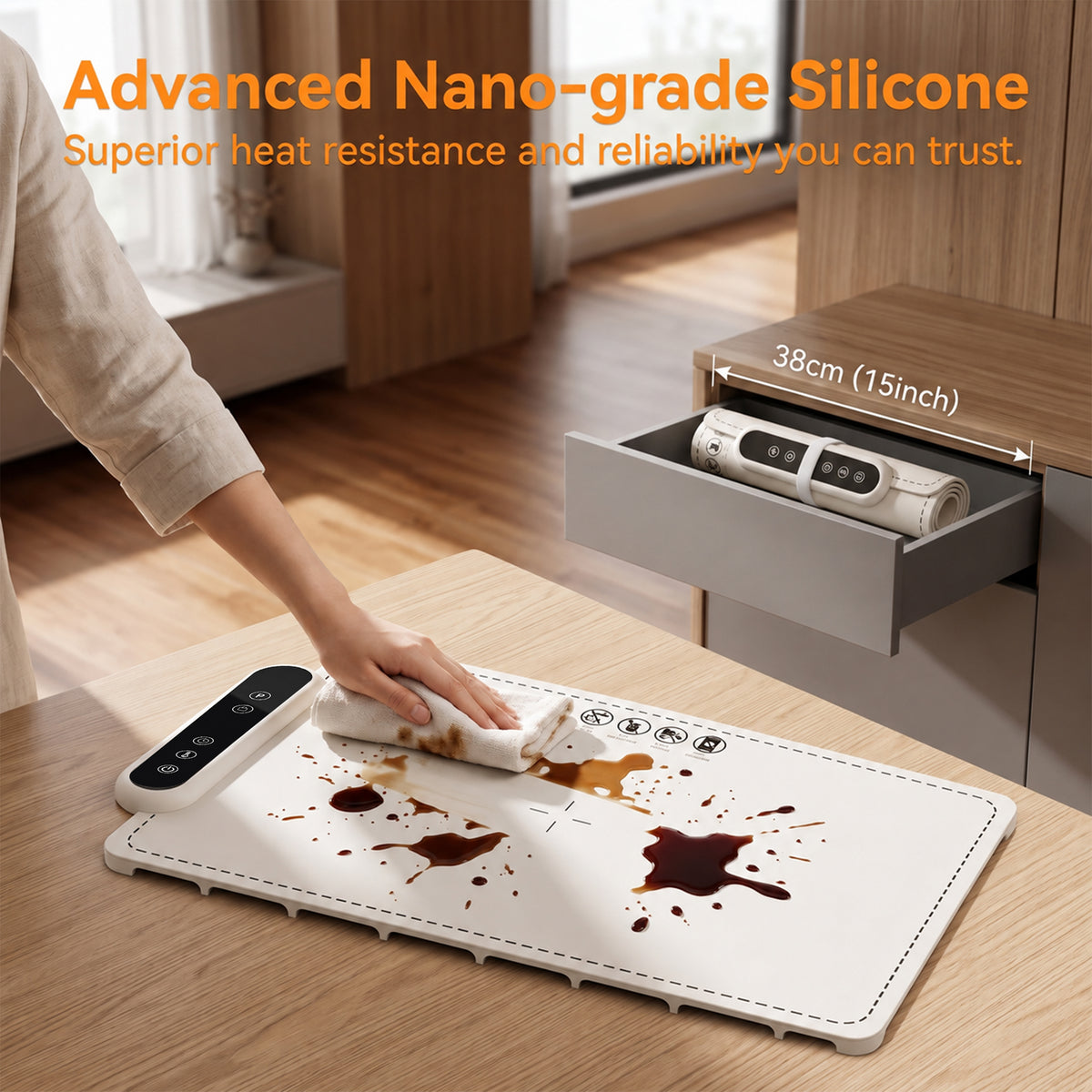 M Buder Food Warming Tray, Electric Warmer Mat, Portable Warmer for Party, Family Dinner, Residential, 3 Adjustable Temperature and Timer