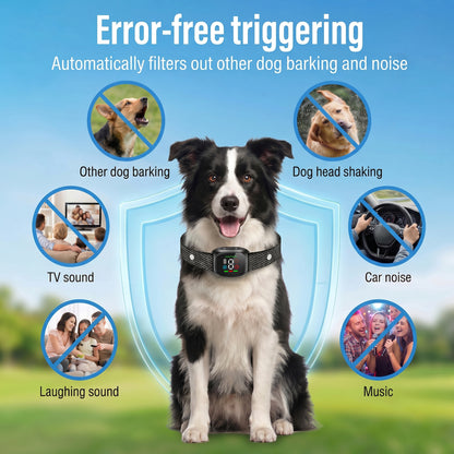 Tolobeve Rechargeable Anti-Bark Collar, 4 Modes and 8 Levels, IP67 Waterproof for Small-Medium Dogs, Black