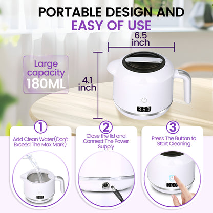 Bokyan Ultrasonic Cleaner for Dentures, Retainers, Aligners, Braces Portable Dental and Jewelry Cleaner with Ultrasonic