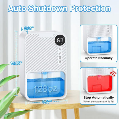 OHHANI Dehumidifier with 85 OZ Large Capacity, Designed for 270 Sq.Ft, Touch Control, Timer and Auto Shut-Off, 90°F & 80%RH, Suitable for Bedrooms Basements and Garages