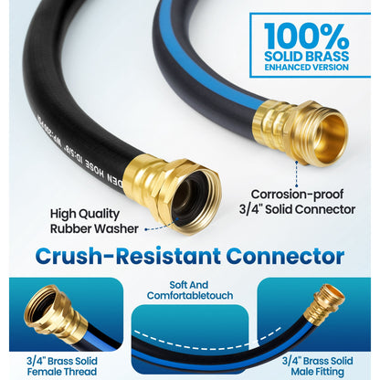 OHHANI Garden Hose, 50 FT x 5/8” Water Hose for Outdoor with 10 Function Sprayer Nozzle