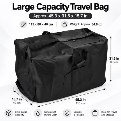GONCON Foldable Wheelchair Bag Waterproof Large Capacity Oxford Cloth Travel Carrier for Travel Outdoor Black, 45.3 x 31.5 x 15.7 inches / 115 x 80 x 40 cm