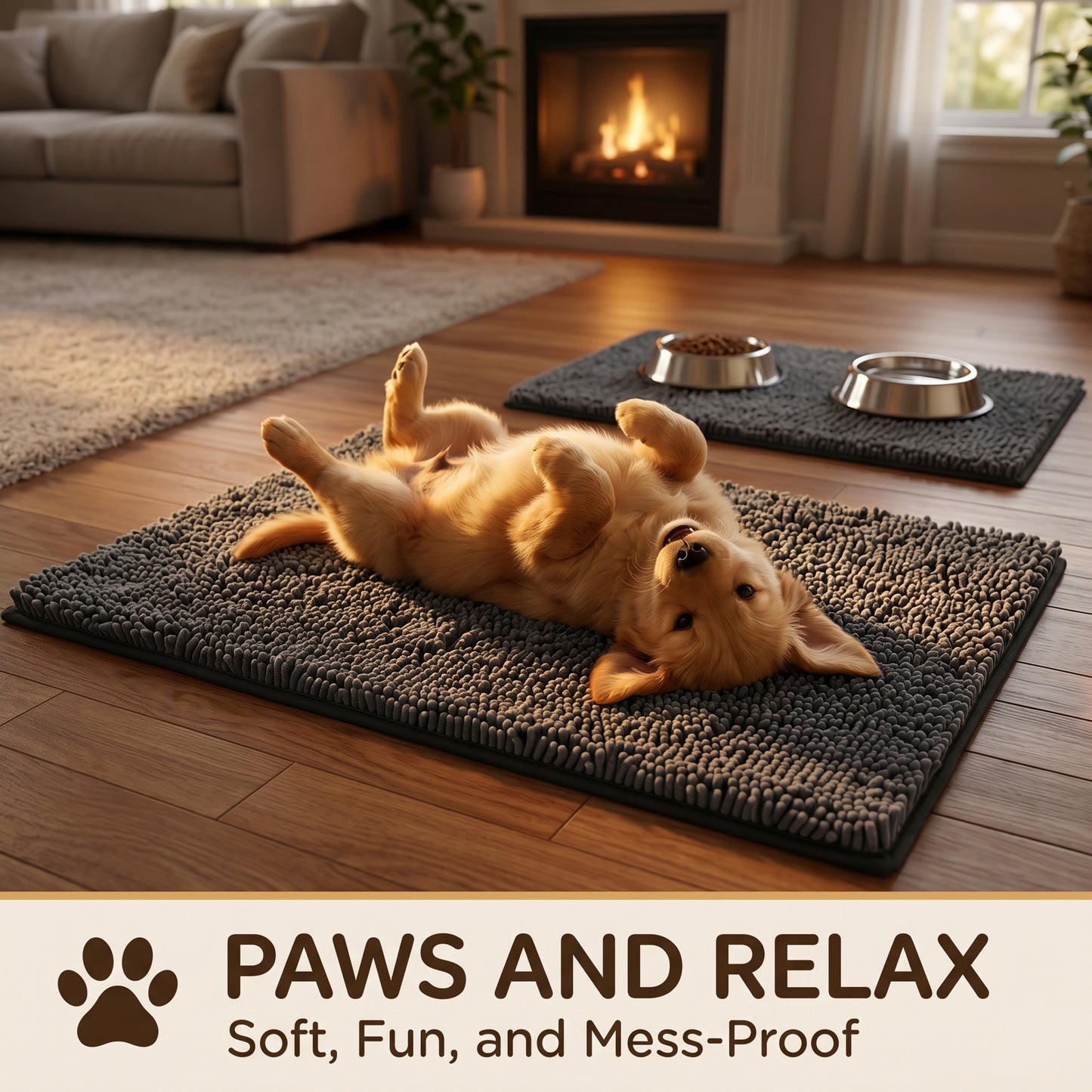 Riousery Indoor Door Mat, Super Absorbent Chenille Entryway Rug with Non-Slip Hot Melt Backing, Machine Washable Mud Mat for Entryway, Bathroom, Pet Area, Gray, 20" x 31.5"