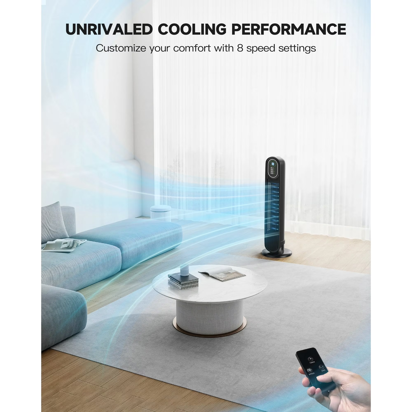 NFTIGB Tower Fan for Home, Oscillating Quiet Fans with Remote, 9H Timer, 3 Speeds, 30inch, Black, 2026, New