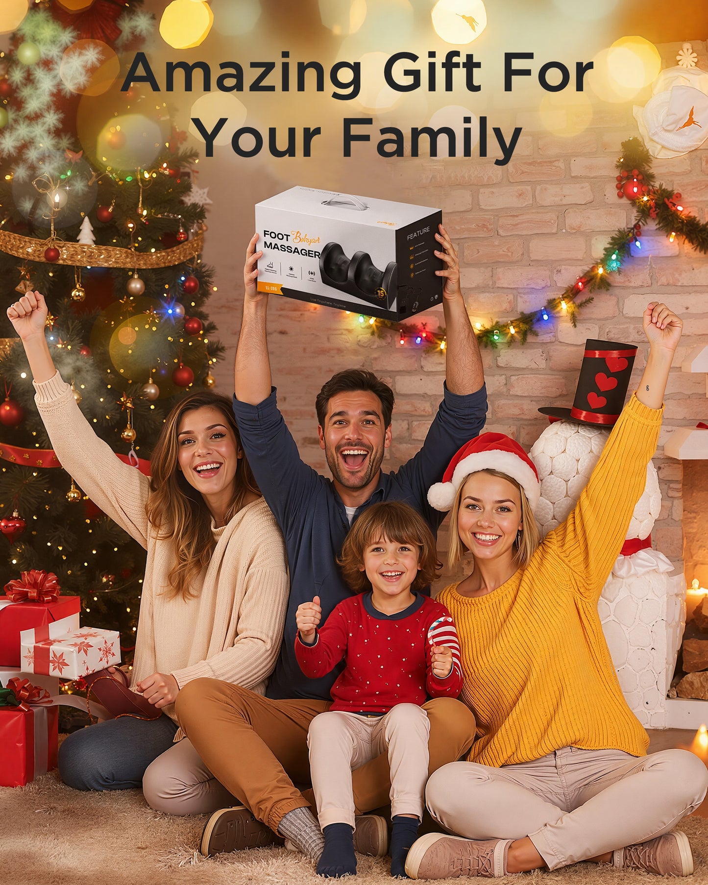 M Buder Foot Massager, Shiatsu Spa with Heat for Comfort and Relief, Gift, Black