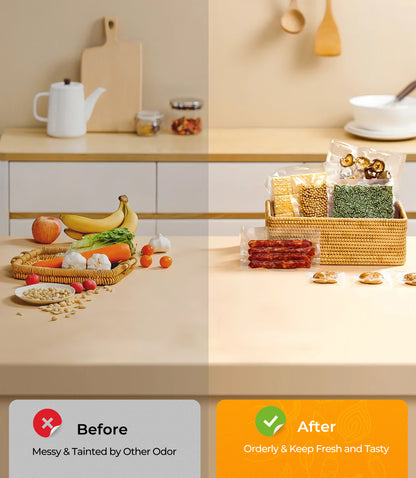 Rupoun 2 Rolls 11"X 20' Vacuum Sealer Bags for Food, Vacuum Seal Rolls Food Storage Bag, Clear