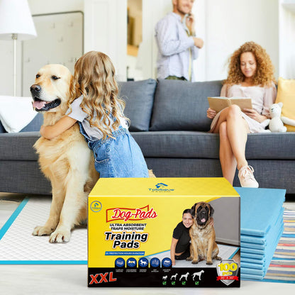 Tolobeve Dog Training Pads, XXL, 30 in x 36 in, 100 Count Disposable Dog Puppy Pee Pads