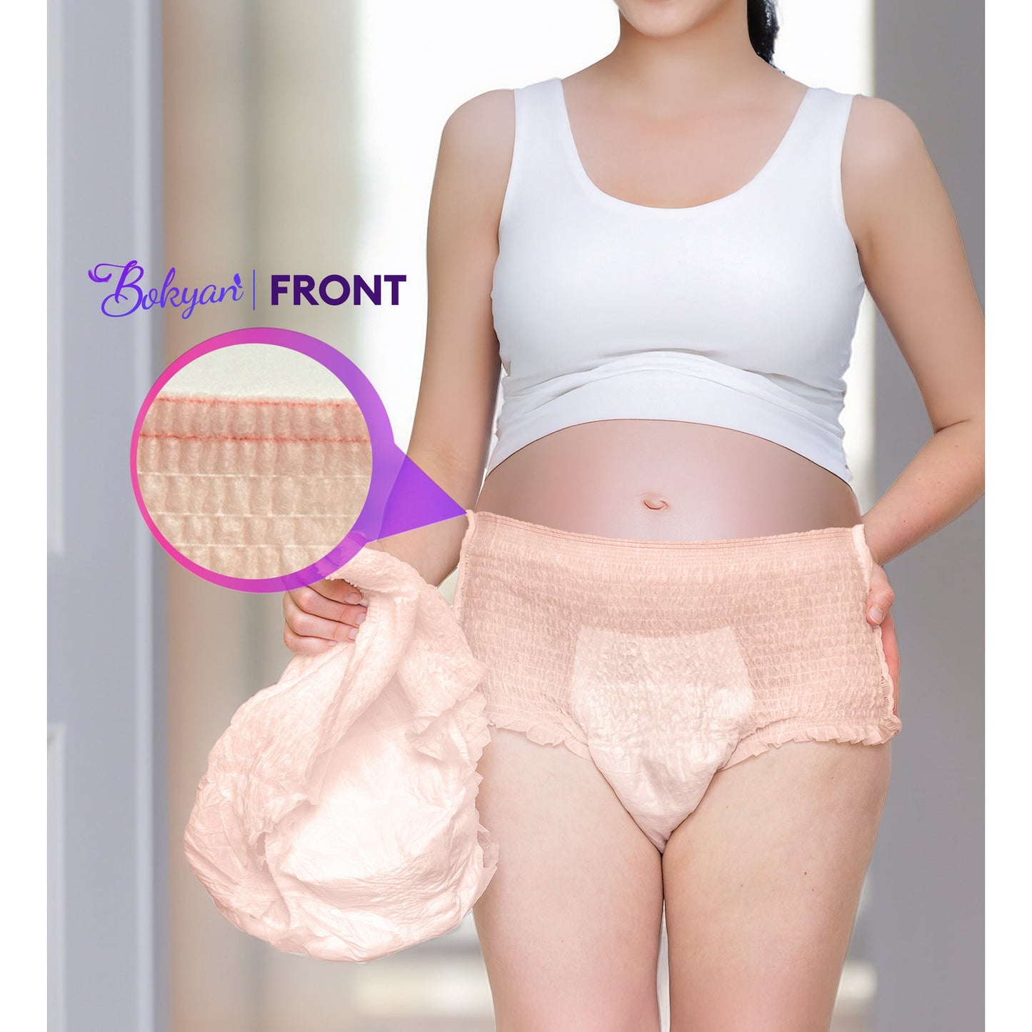 Bokyan Adult Incontinence Underwear for Women,Postpartum Bladder Leak Underwear,Disposable,S/M,16 Ct