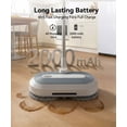 FVSA Cordless Electric Mop, Self Propelled Spin Mop for Floor Cleaning with Water Spray and LED Light, Adjustable Handle, 60 Min Runtime