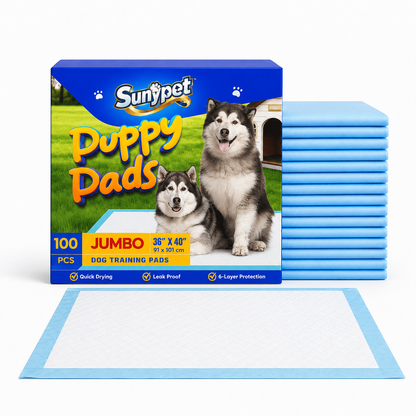 Sunypet Puppy Pads Disposable Dog Potty Training Pads, Quick Dry, Ultra Absorbent,Jumbo 36"x40", 100ct