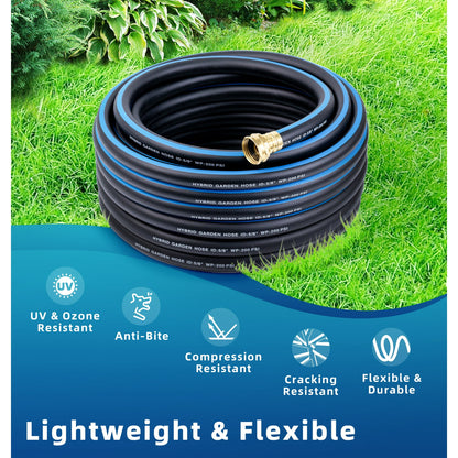 OHHANI Garden Hose 100 FT x 5/8”, No Kink Water Hose for Outdoor with 10 Function Sprayer Nozzle