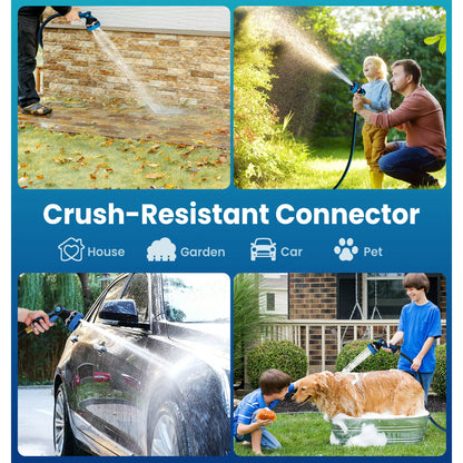 OHHANI Garden Hose, 50 FT x 5/8” Water Hose for Outdoor with 10 Function Sprayer Nozzle