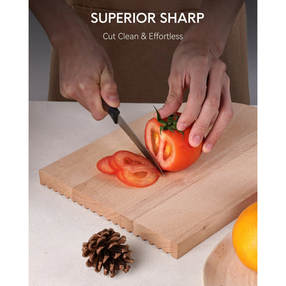 Younghome Kitchen Chef Knife Set, 13 Pcs High Carbon Stainless Steel Sharp Knife Set with Block Built-in Sharpener, Razor-Sharp