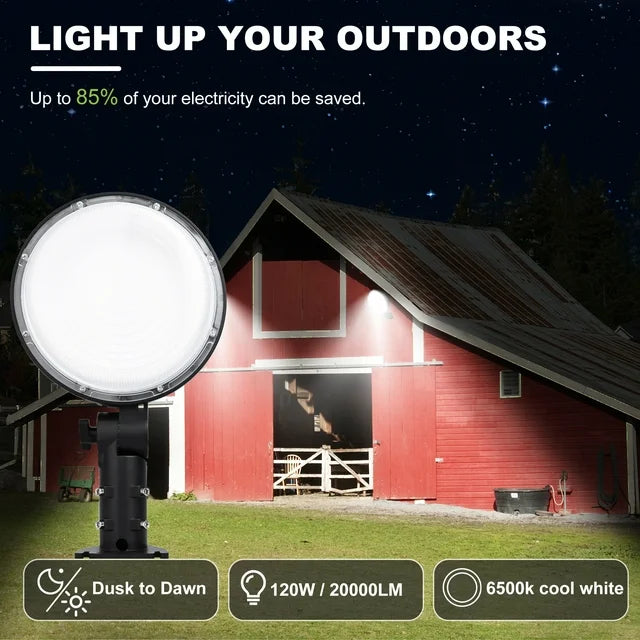 OHHANI LED Barn Light, 120W Outdoor Dusk to Dawn Security Light, 20000LM Daylight Waterproof for Yard