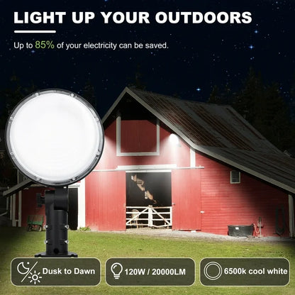 OHHANI LED Barn Light, 120W Outdoor Dusk to Dawn Security Light, 20000LM Daylight Waterproof for Yard