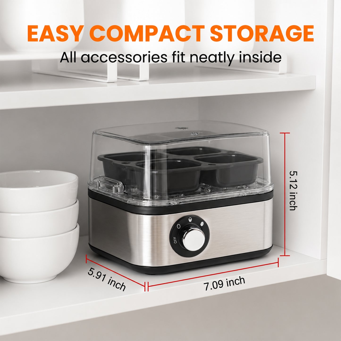 ICETear Electric Egg Cooker, 8 Egg Capacity Rapid Egg Steamer with Auto Shut Off, BPA Free for Soft Medium Hard Boiled Eggs & Egg Custard