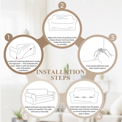 WEENEED Sofa Cover Non Slip Couch Cover Stretch Slipcover Leakproof Couch Protector for Kids Dogs Cats Pets, Black