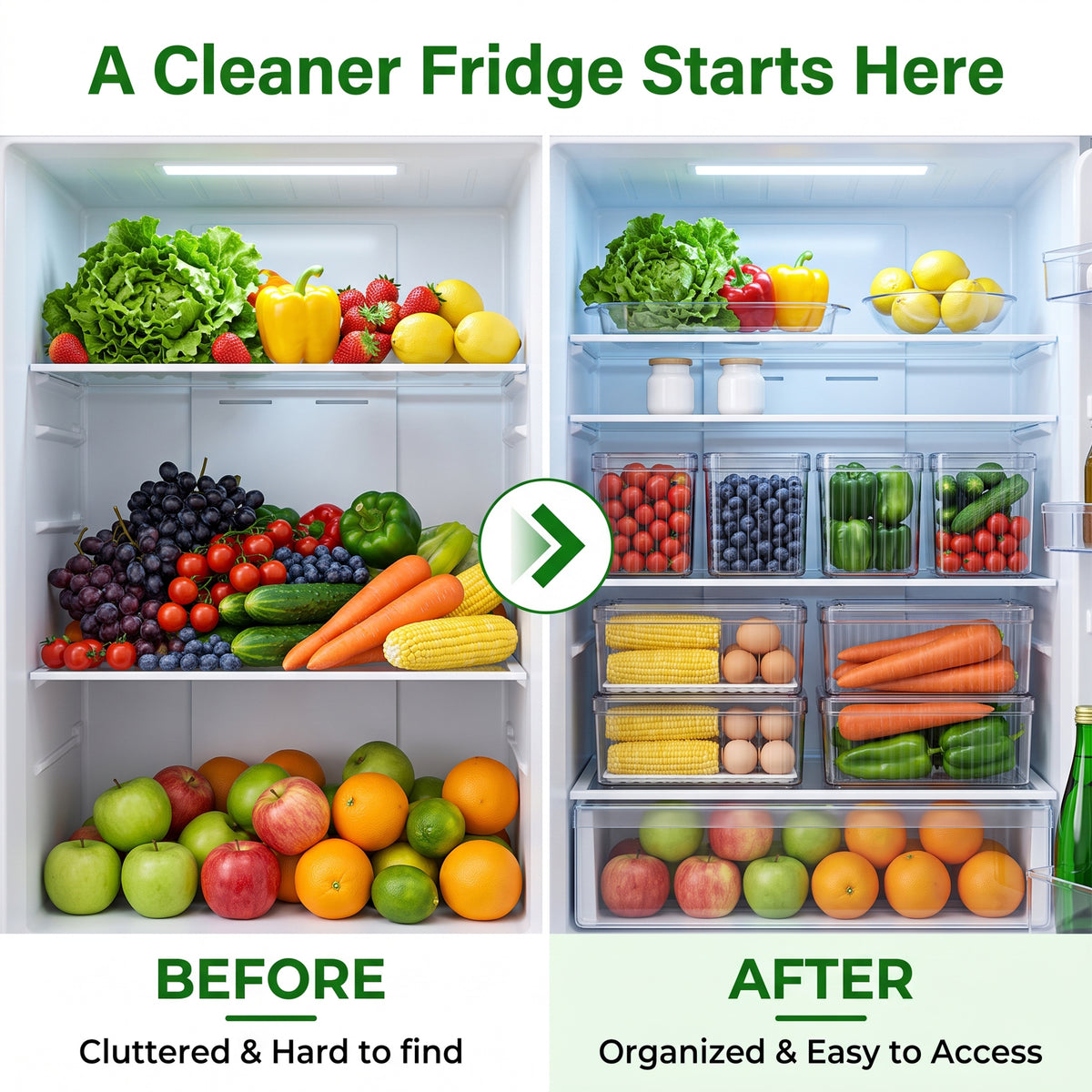 M Buder 10 PCS Fruit Storage Containers for Fridge, Food Storage Containers with Removable Colander, Leakproof Fridge Organizer Bins For Fruits, Vegetables, Snacks Keeper Fresh