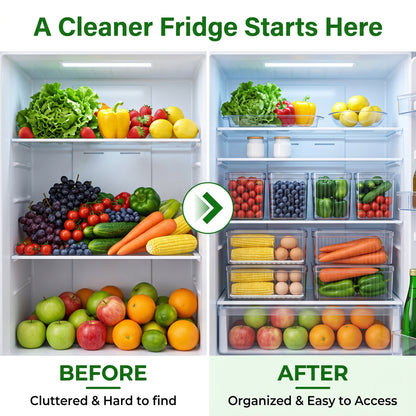 M Buder 10 PCS Fruit Storage Containers for Fridge, Food Storage Containers with Removable Colander, Leakproof Fridge Organizer Bins For Fruits, Vegetables, Snacks Keeper Fresh
