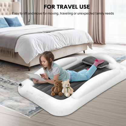 Rupoun Toddler Travel Bed Inflatable Air Mattress for Kids, Baby, Camping, Portable, Gray
