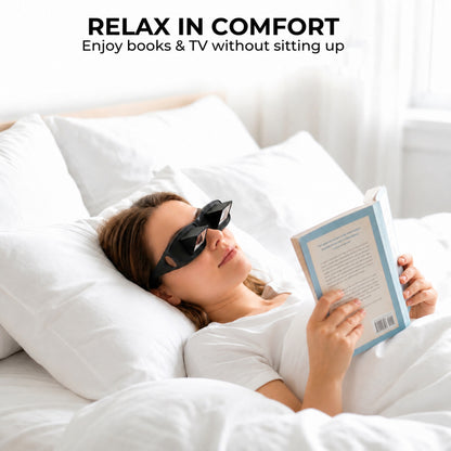 XSAPT Lazy Glasses with 90 Degree Matte ABS Prism for Lying Down Reading and Watching TV, Black, 1-Pack