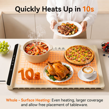 M Buder Food Warming Tray, Electric Warmer Mat, Portable Warmer for Party, Family Dinner, Residential, 3 Adjustable Temperature and Timer