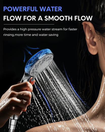 Hodvit 6" High Pressure Rainfall Shower Head and Handheld Combo, Plated with 60" Hose Anti-leak with Holder, Chrome