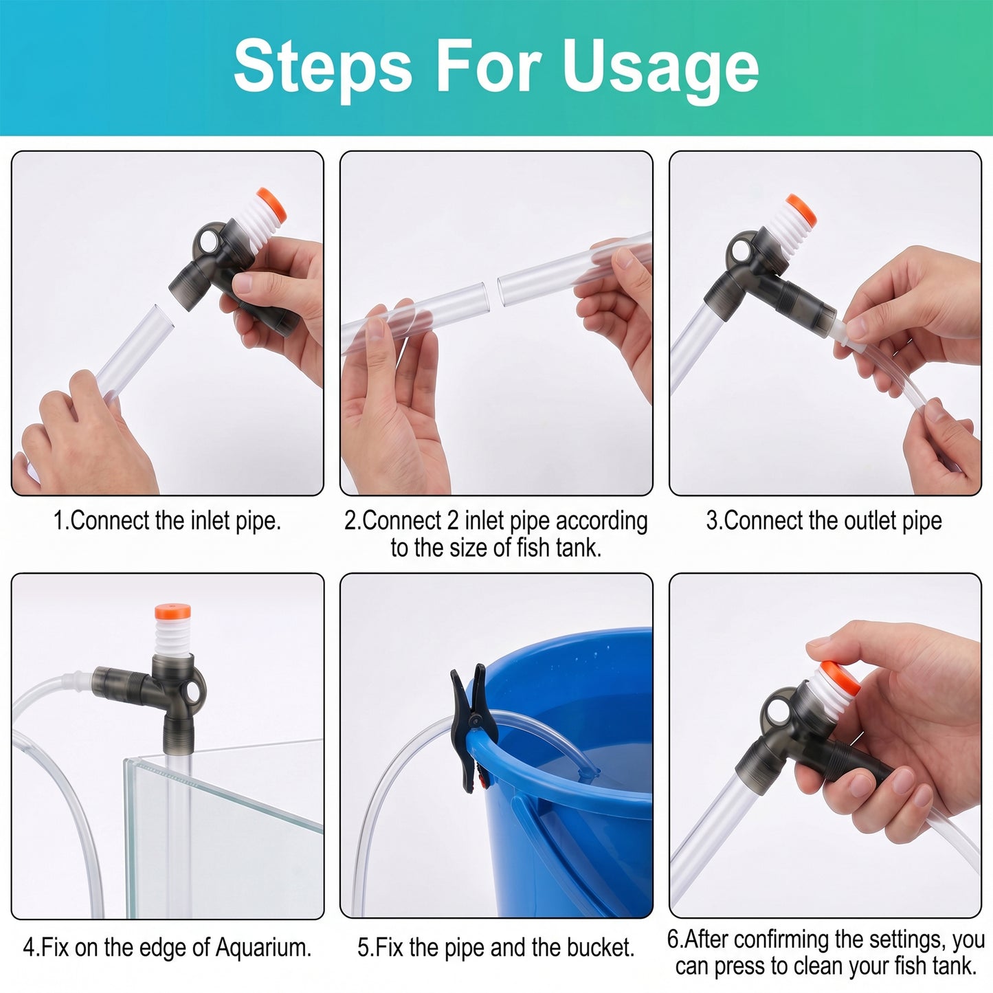 Alylo Aquarium Gravel Cleaner, 4-in-1 Fish Tank Cleaning Tool Kit for Water Changing