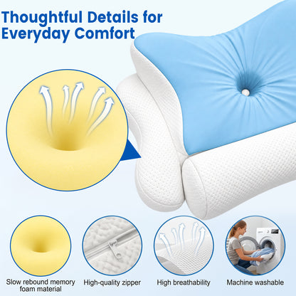 Alylo Contour Memory Foam Cervical Pillow for Neck Support, Ergonomic Bed Pillows for Side Back Stomach Sleepers, Gray