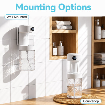 XSAPT 20.3 Oz Automatic Mouthwash Dispenser, 4-Level Adjustable, with 2 Magnetic Cups, 1-Pack