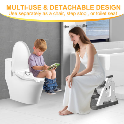 RUPOUN Potty Training Seat 2-in-1 with 2 Step Ladder Foldable and Adjustable Height