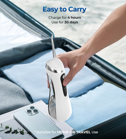 Bokyan Water Flosser for Teeth, cordless 200 ML Portable Electric Flossing Cleaner Rechargeable , Water Picks for Dental Hygiene