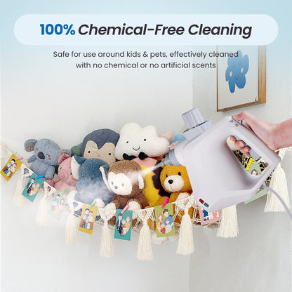 BIMZUC Handheld Steam Cleaner, 1000W Multi-Surface Cleaner with 9 Accessories, Compact Design, White